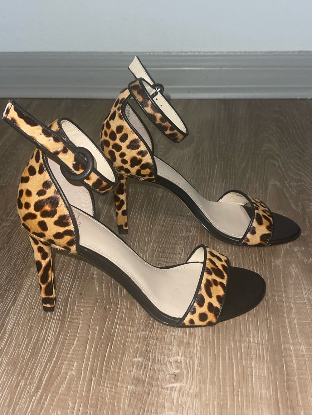 Marc Fisher Leopard Print Ankle Strap Heels